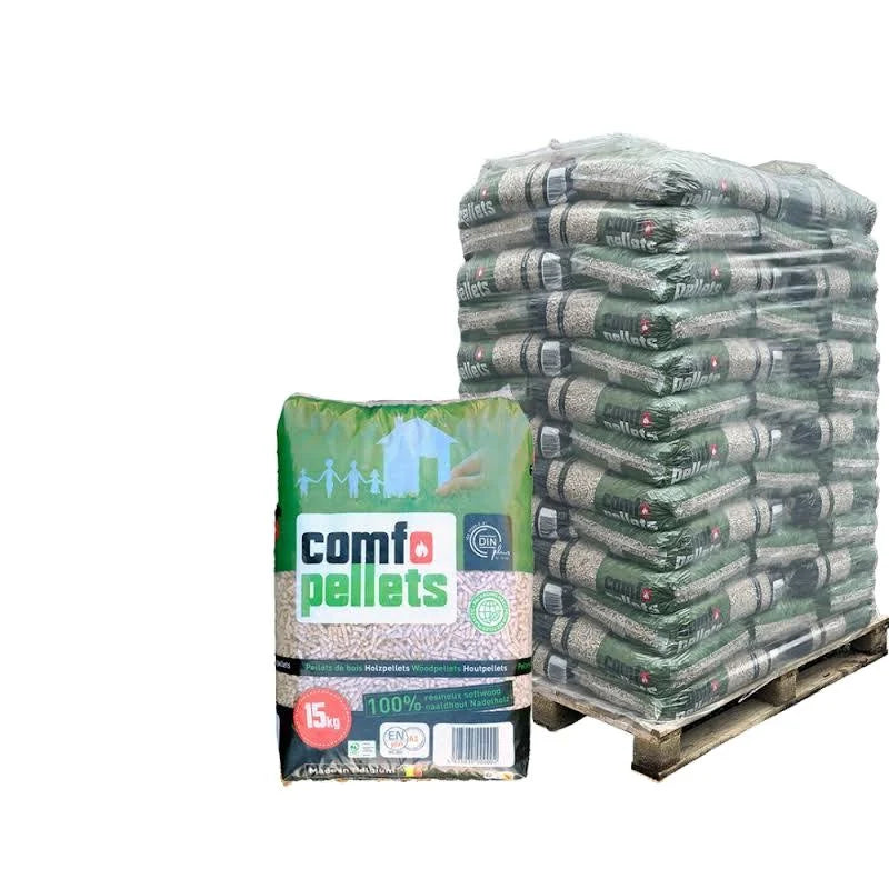 COMFO Pellets — Palette de 65 sacs de 15 kg — Granulés belges Premium DINplus & PEFC— Disponible immédiatement