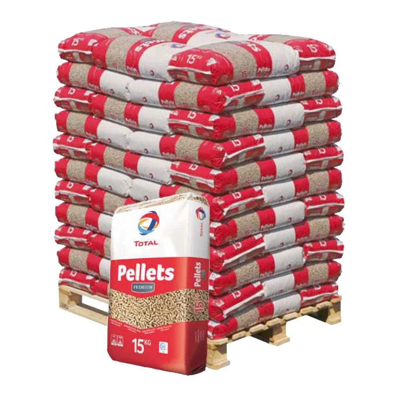TotalEnergies Pellet Premium — Palette de 66 sacs de 15 kg — Pellets belges DINplus—Disponible immédiatement